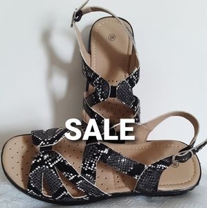 SALE today only. Ends 9pm Sunday Aug 28. Black animal print sandals